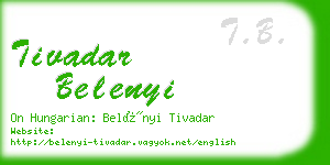 tivadar belenyi business card